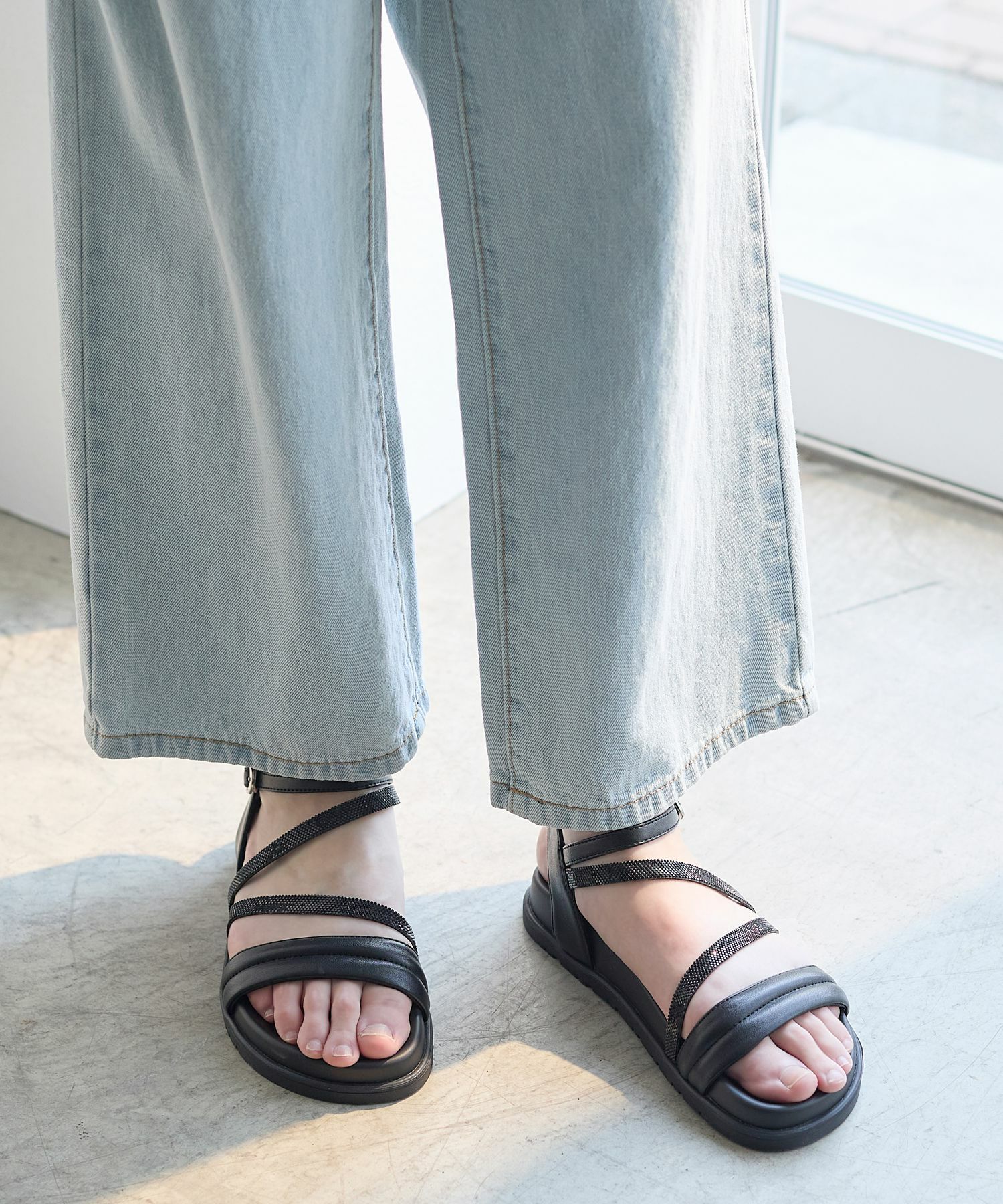 ＋4.0㎝タンクソールカットオフチェーンビットローファーミュール