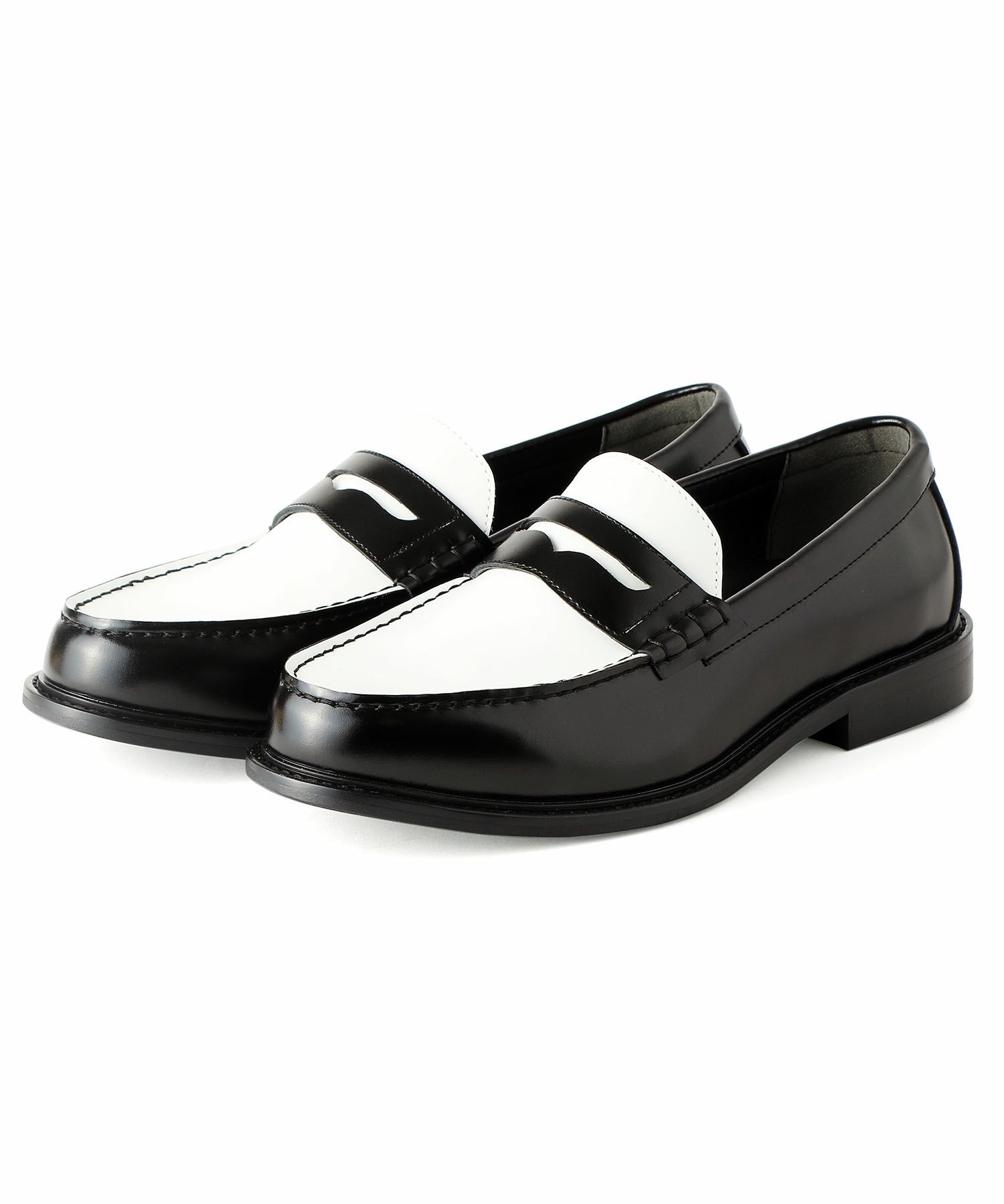 Oxford & Derby ブラックローファー　ペイズリー コインローファー | andex shoes product ONLINE STORE