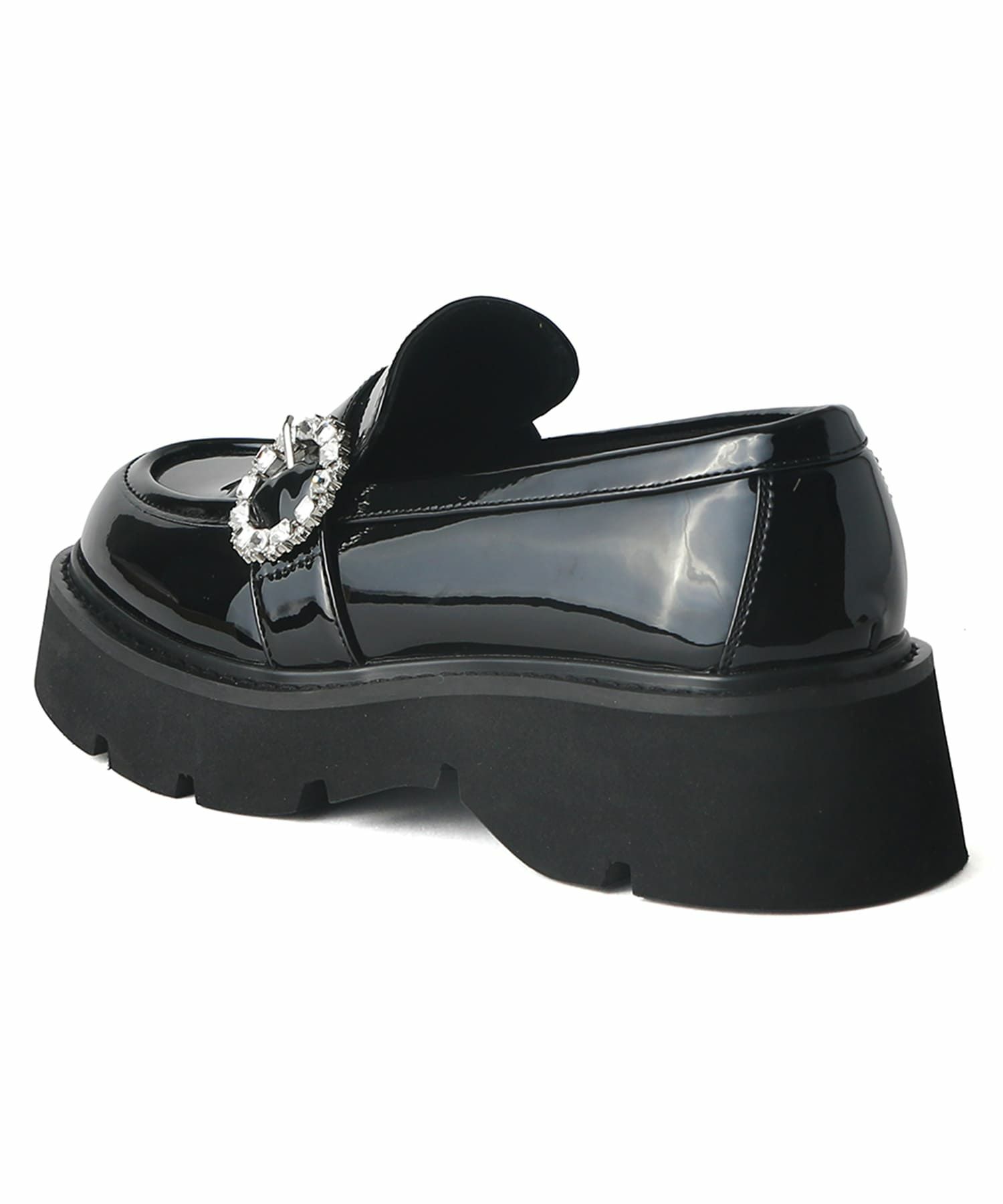 ビジューバックル付き厚底ローファー | andex shoes product ONLINE STORE