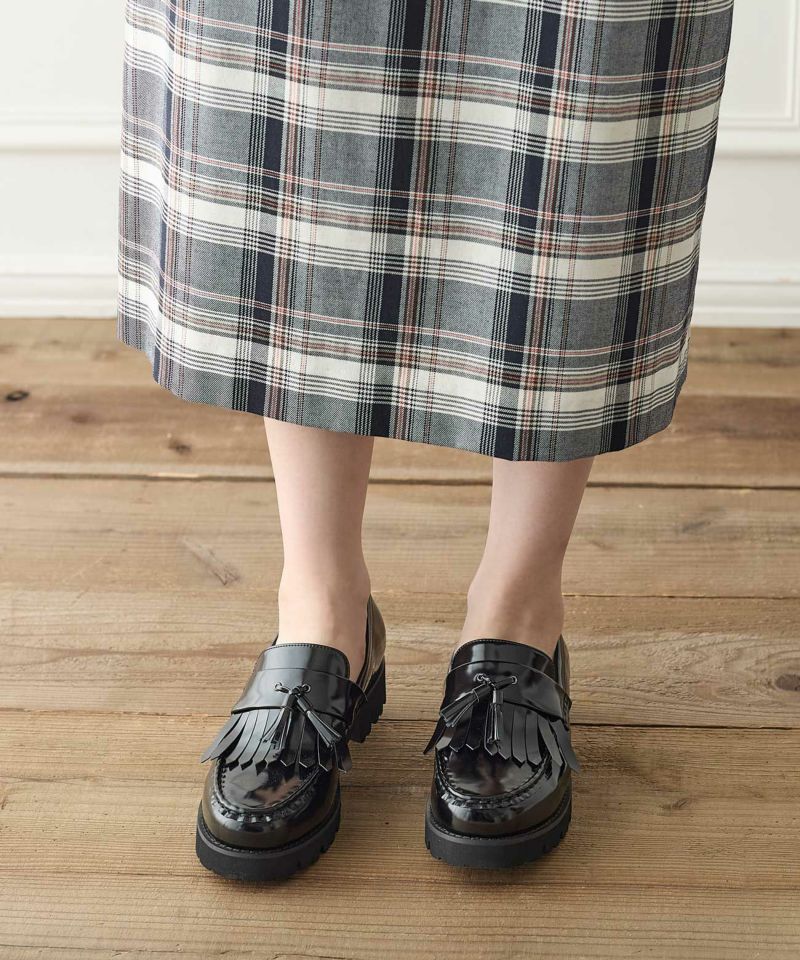柔らかクッション 軽量 厚底 タッセルローファー | andex shoes