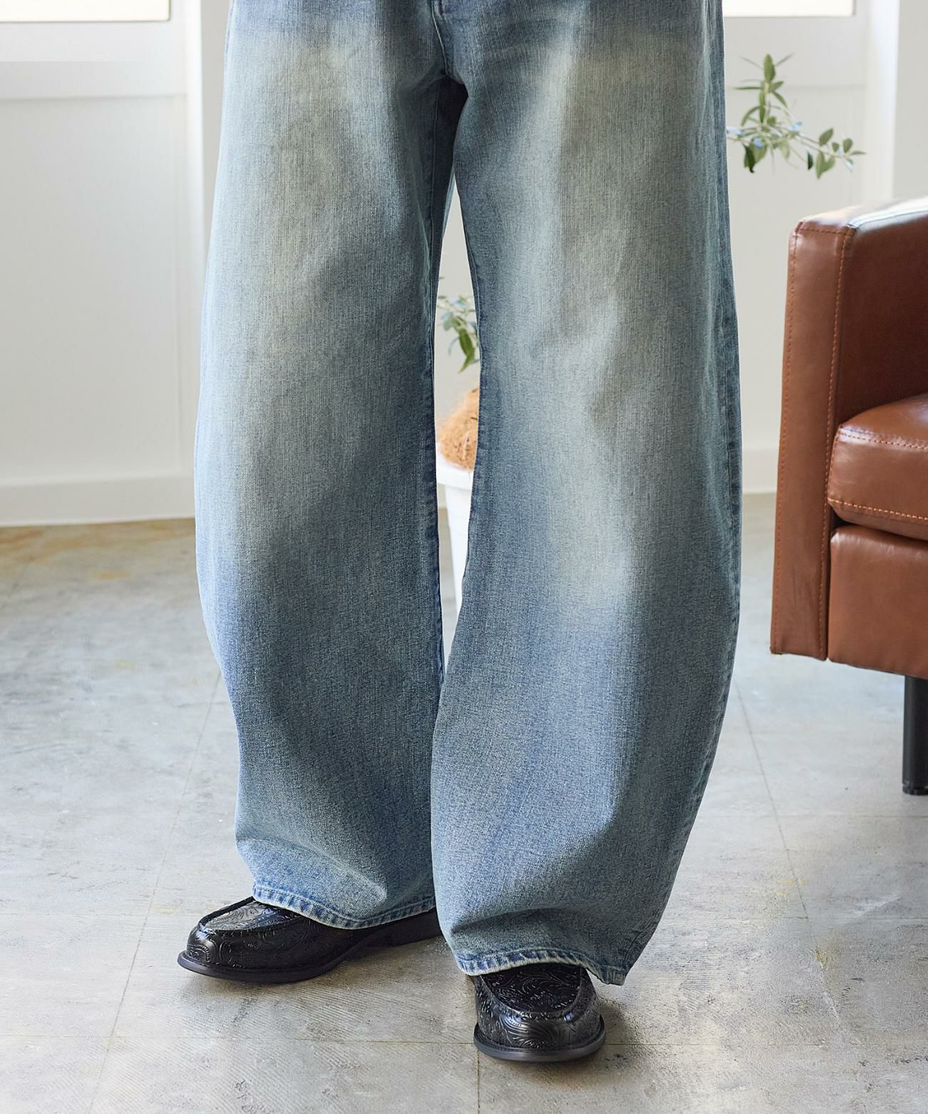 プレミアム ペイズリーエンボス レザー コイン ローファー | andex